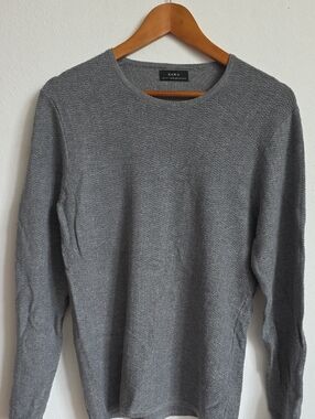 ZARA Mens Textured Henley Shirt Long Sleeve sz Small